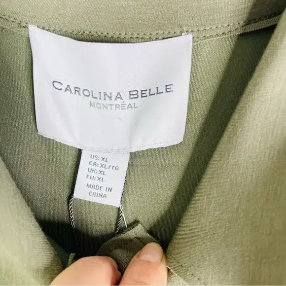 NWT Carolina Belle green stretchy cropped lightweight boho top shacket jacket XL - Picture 4 of 6